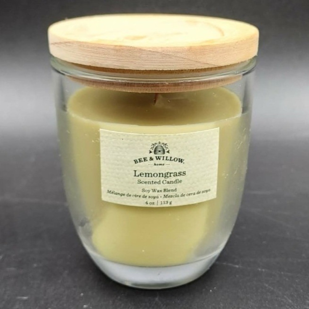 Bee & Willow Lemongrass Scented Candle Yellow Soy Wax Wood Wick 4oz